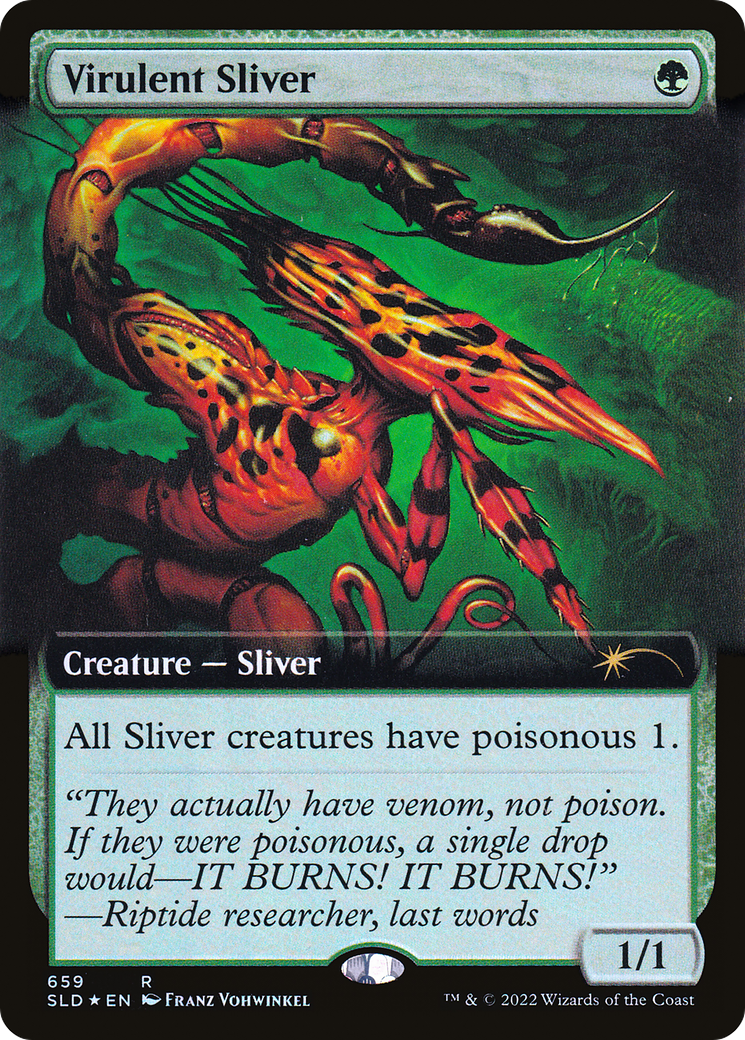 Virulent Sliver (Extended Art) (Step-and-Compleat Foil) [Secret Lair Drop Promos] | Shuffle n Cut Hobbies & Games