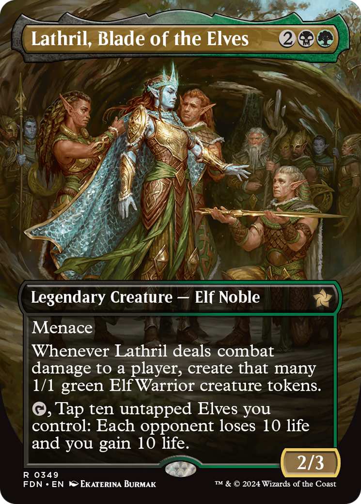 Lathril, Blade of the Elves (Borderless) [Foundations] | Shuffle n Cut Hobbies & Games