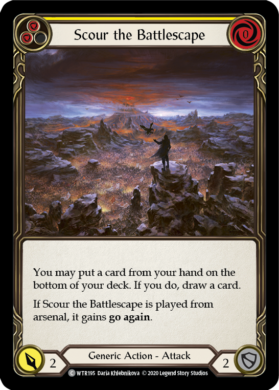 Scour the Battlescape (Yellow) [U-WTR195] (Welcome to Rathe Unlimited)  Unlimited Rainbow Foil | Shuffle n Cut Hobbies & Games