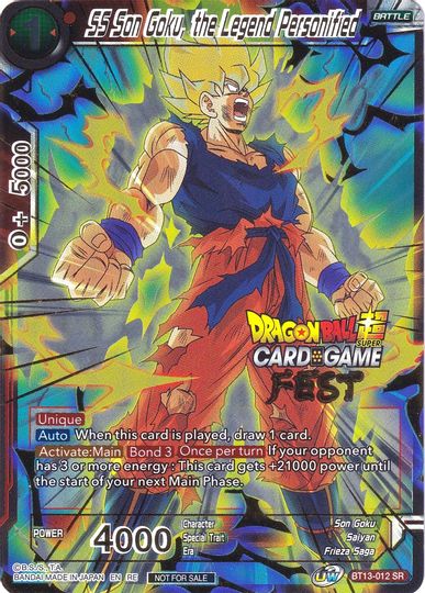 SS Son Goku, the Legend Personified (Card Game Fest 2022) (BT13-012) [Tournament Promotion Cards] | Shuffle n Cut Hobbies & Games