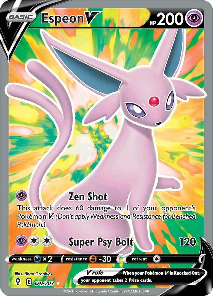 Espeon V (179/203) [Sword & Shield: Evolving Skies] | Shuffle n Cut Hobbies & Games