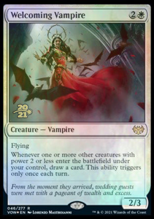 Welcoming Vampire [Innistrad: Crimson Vow Prerelease Promos] | Shuffle n Cut Hobbies & Games