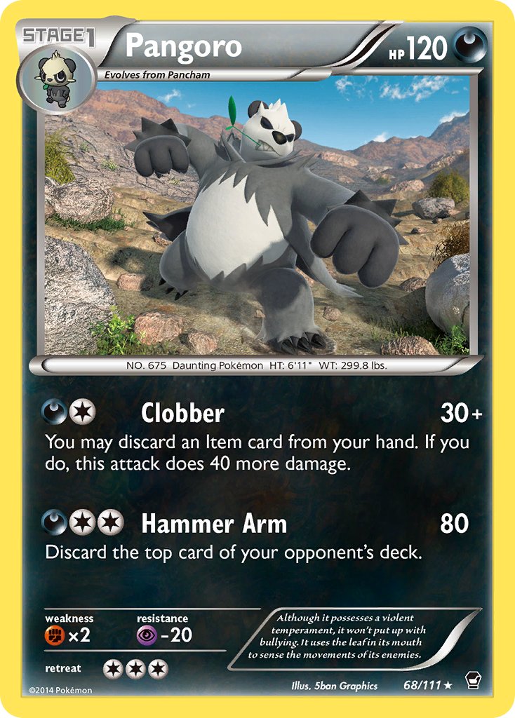 Pangoro (68/111) (Theme Deck Exclusive) [XY: Furious Fists] | Shuffle n Cut Hobbies & Games