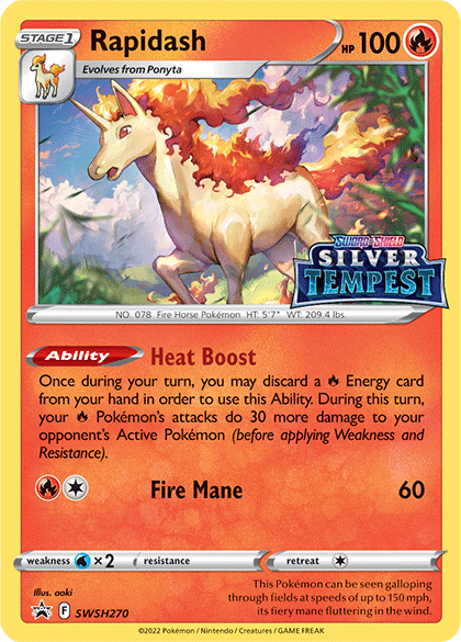 Rapidash (SWSH270) (Prerelease) [Sword & Shield: Black Star Promos] | Shuffle n Cut Hobbies & Games