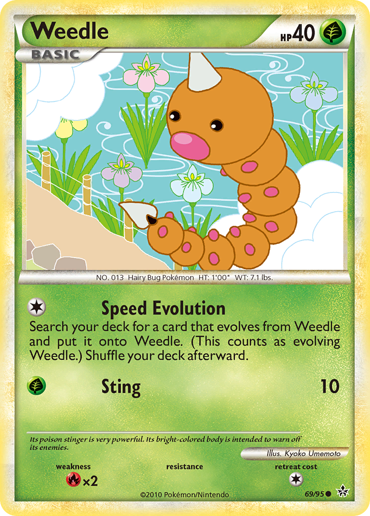 Weedle (69/95) [HeartGold & SoulSilver: Unleashed] | Shuffle n Cut Hobbies & Games