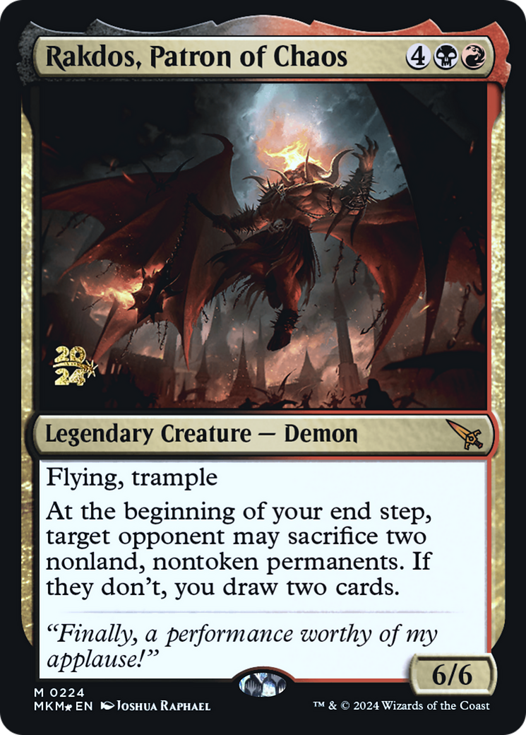 Rakdos, Patron of Chaos [Murders at Karlov Manor Prerelease Promos] | Shuffle n Cut Hobbies & Games