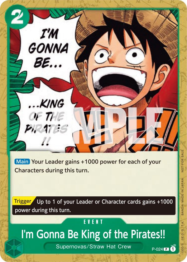 I'm Gonna Be King of the Pirates!! [One Piece Promotion Cards] | Shuffle n Cut Hobbies & Games