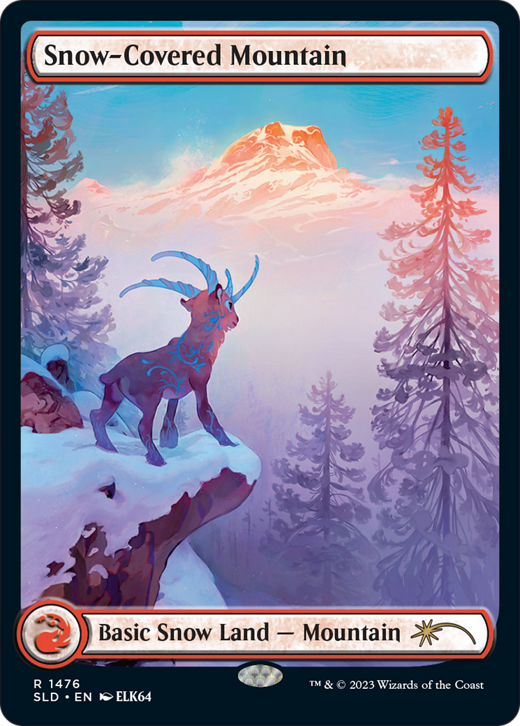 Snow-Covered Mountain (1476) (Rainbow Foil) [Secret Lair Drop Series] | Shuffle n Cut Hobbies & Games