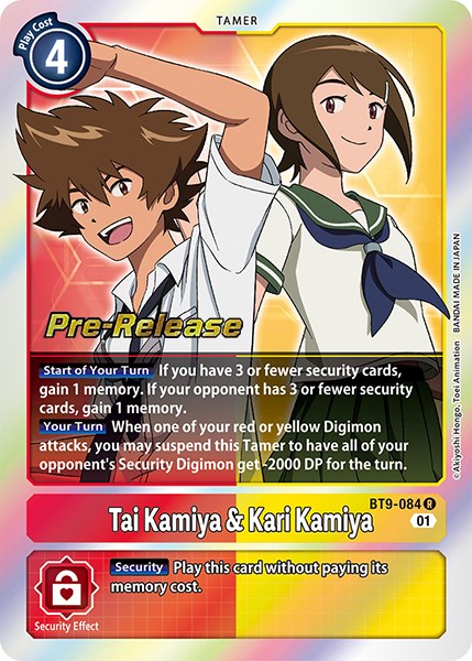 Tai Kamiya & Kari Kamiya [BT9-084] [X Record Pre-Release Promos] | Shuffle n Cut Hobbies & Games