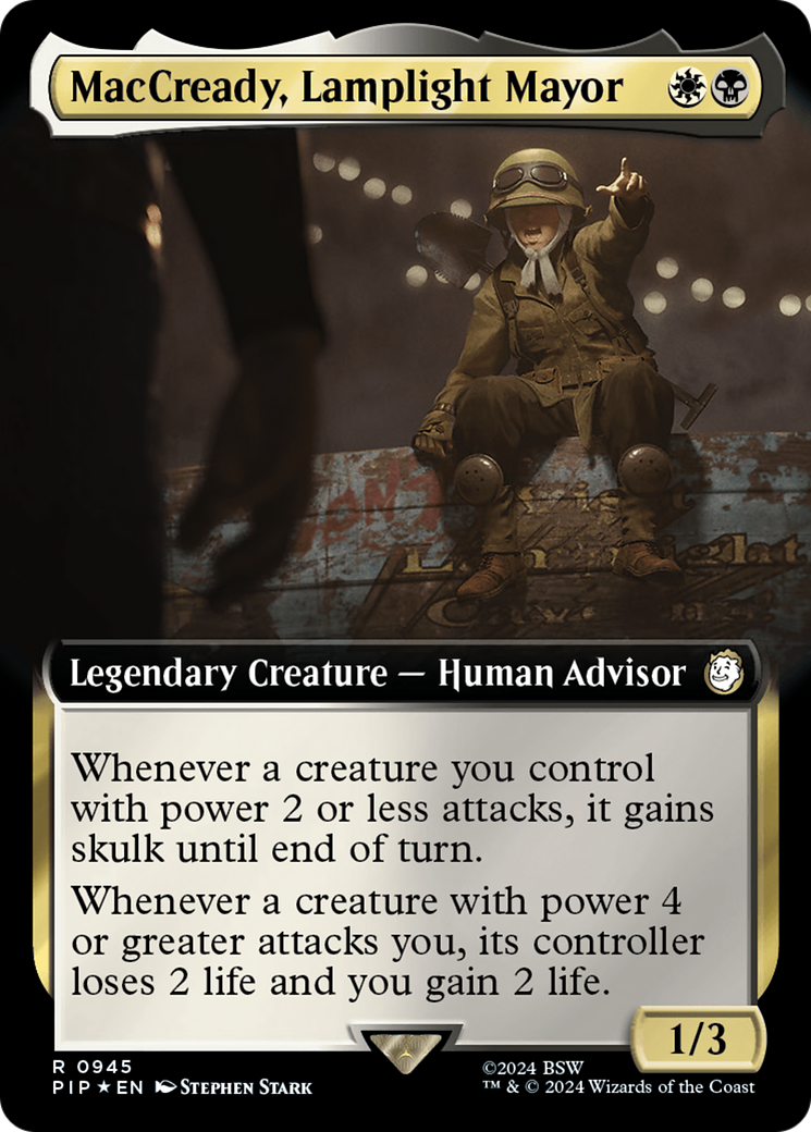 MacCready, Lamplight Mayor (Extended Art) (Surge Foil) [Fallout] | Shuffle n Cut Hobbies & Games