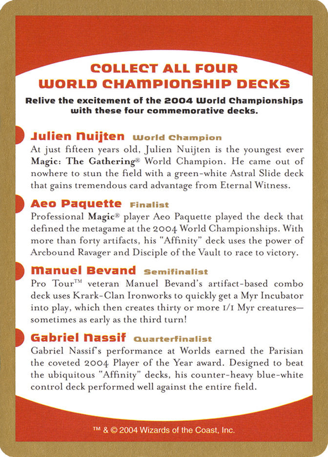 2004 World Championships Ad [World Championship Decks 2004] | Shuffle n Cut Hobbies & Games