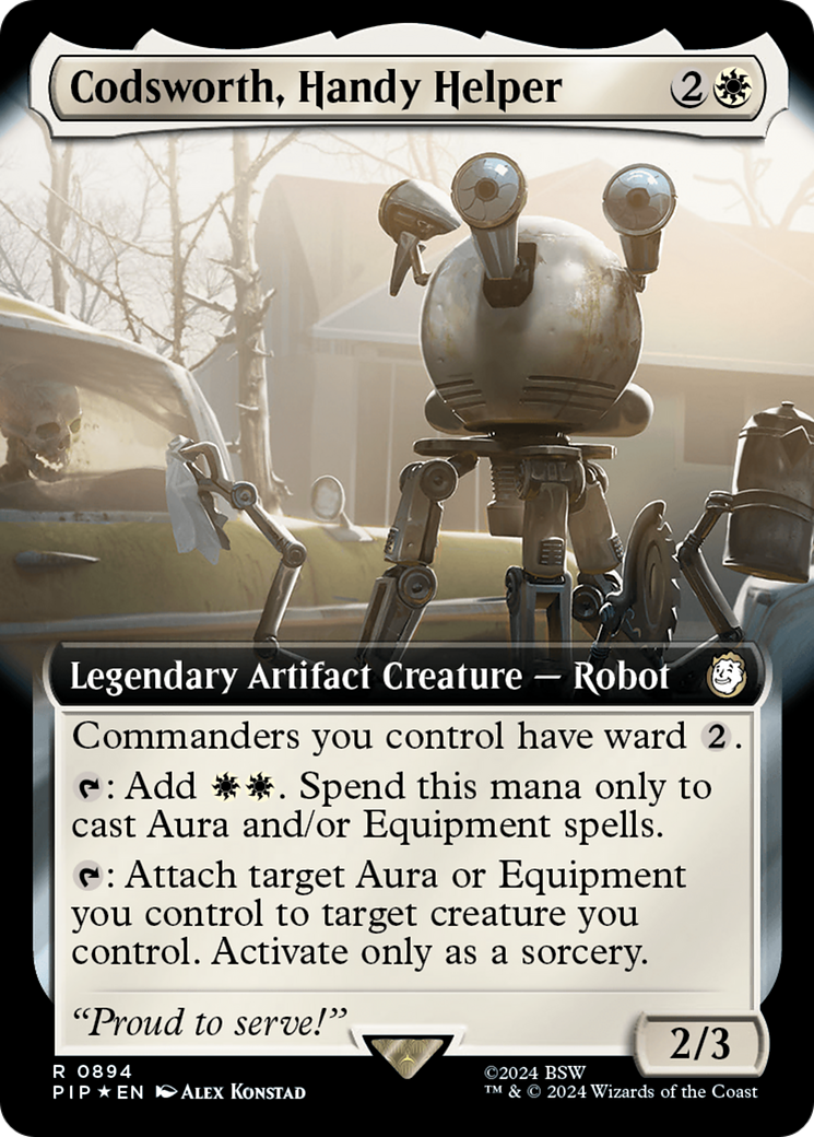 Codsworth, Handy Helper (Extended Art) (Surge Foil) [Fallout] | Shuffle n Cut Hobbies & Games