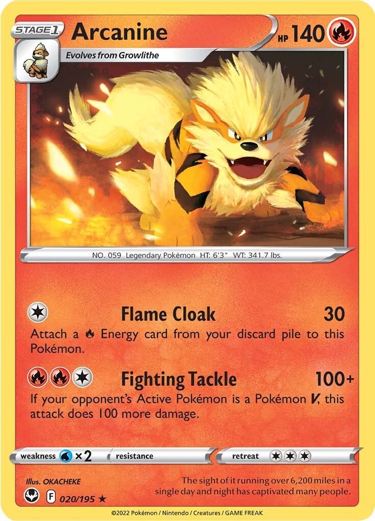 Arcanine (020/195) [Sword & Shield: Silver Tempest] | Shuffle n Cut Hobbies & Games