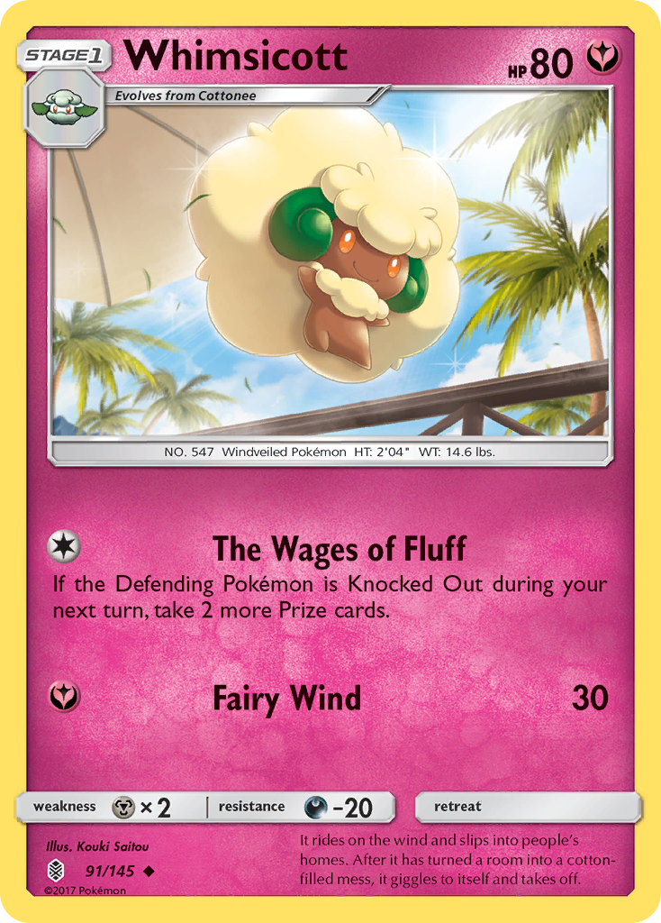 Whimsicott (91/145) [Sun & Moon: Guardians Rising] | Shuffle n Cut Hobbies & Games