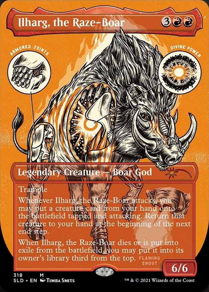 Ilharg, the Raze-Boar (Borderless Foil Etched) [Secret Lair Drop Series] | Shuffle n Cut Hobbies & Games