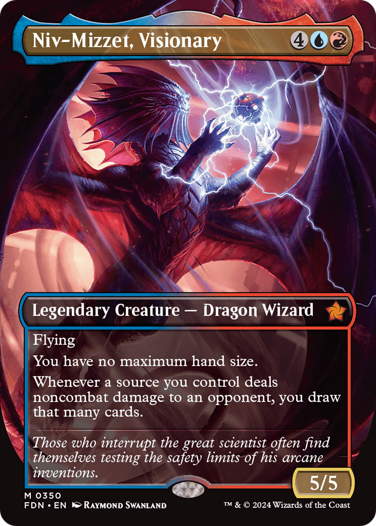 Niv-Mizzet, Visionary (Borderless) [Foundations] | Shuffle n Cut Hobbies & Games