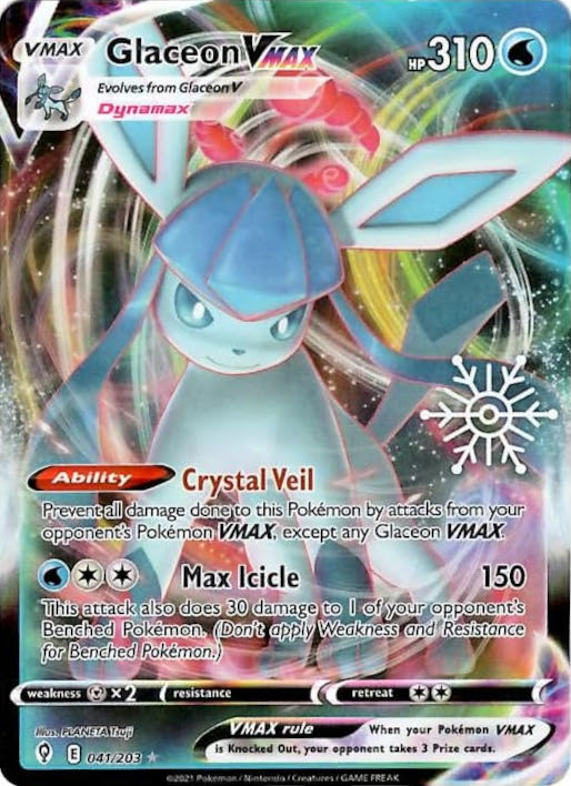 Glaceon VMAX (041/203) (Holiday Calendar) [Sword & Shield: Evolving Skies] | Shuffle n Cut Hobbies & Games