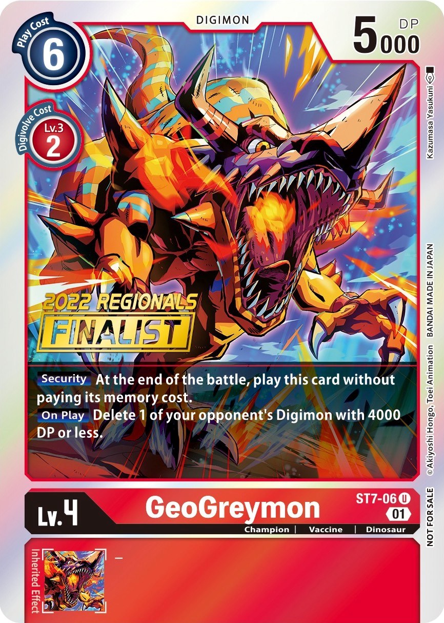 GeoGreymon [ST7-06] (2022 Championship Offline Regional) (Online Finalist) [Starter Deck: Gallantmon Promos] | Shuffle n Cut Hobbies & Games