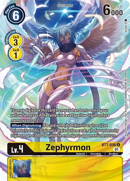 Zephyrmon [BT7-036] (Alternate Art) [Dimensional Phase] | Shuffle n Cut Hobbies & Games