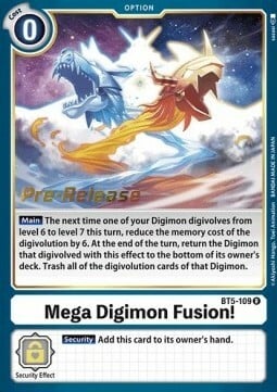 Mega Digimon Fusion! [BT5-109] [Battle of Omni Pre-Release Promos] | Shuffle n Cut Hobbies & Games