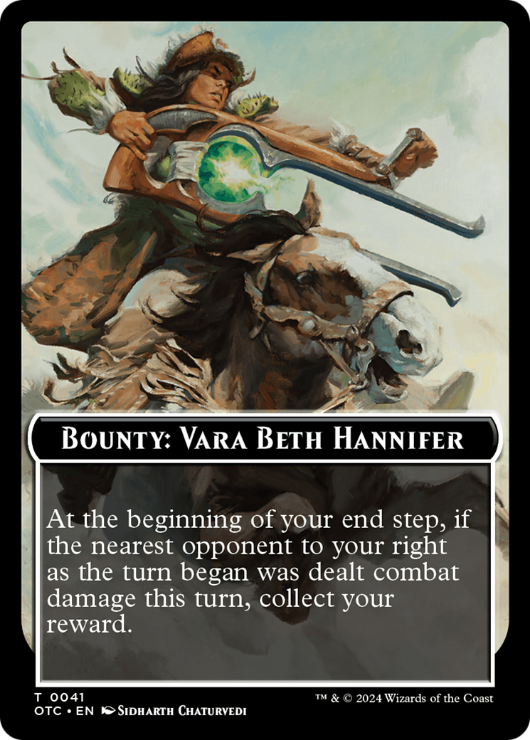 Bounty: Vara Beth Hannifer // Bounty Rules Double-Sided Token [Outlaws of Thunder Junction Commander Tokens] | Shuffle n Cut Hobbies & Games