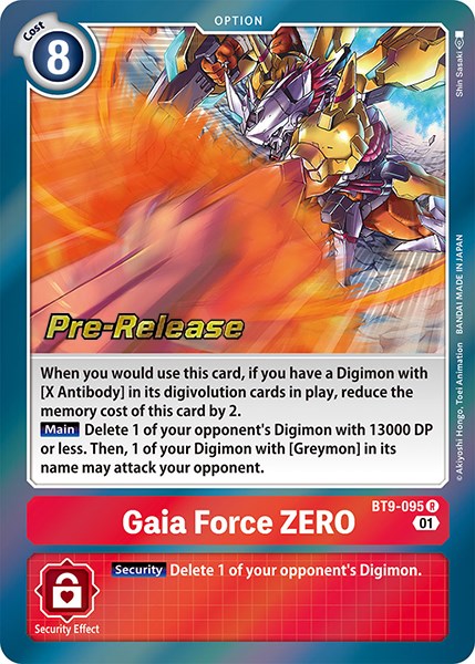 Gaia Force ZERO [BT9-095] [X Record Pre-Release Promos] | Shuffle n Cut Hobbies & Games