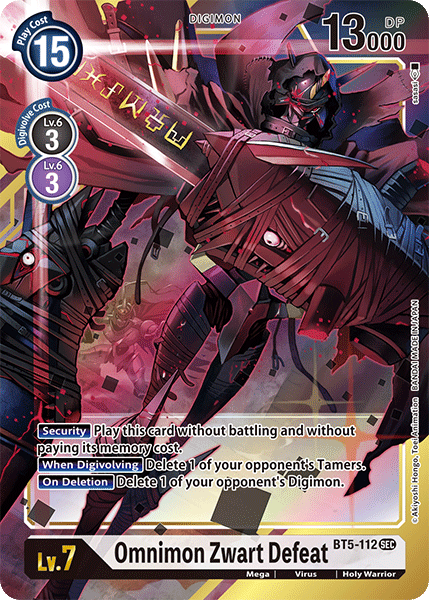 Omnimon Zwart Defeat [BT5-112] (Alternate Art) [Battle of Omni] | Shuffle n Cut Hobbies & Games