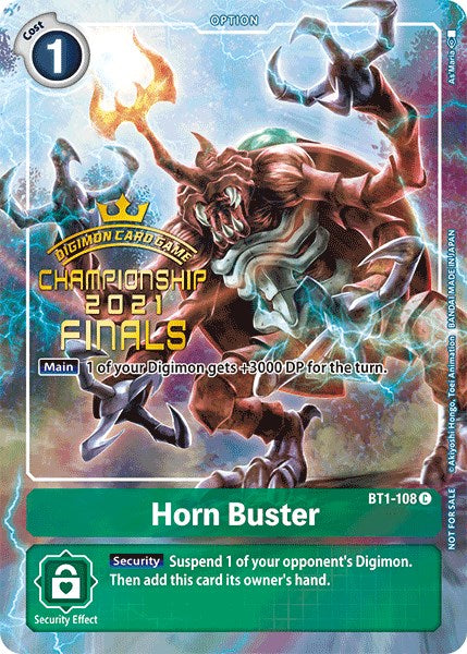 Horn Buster [BT1-108] (2021 Championship Finals Tamer's Evolution Pack) [Release Special Booster Promos] | Shuffle n Cut Hobbies & Games