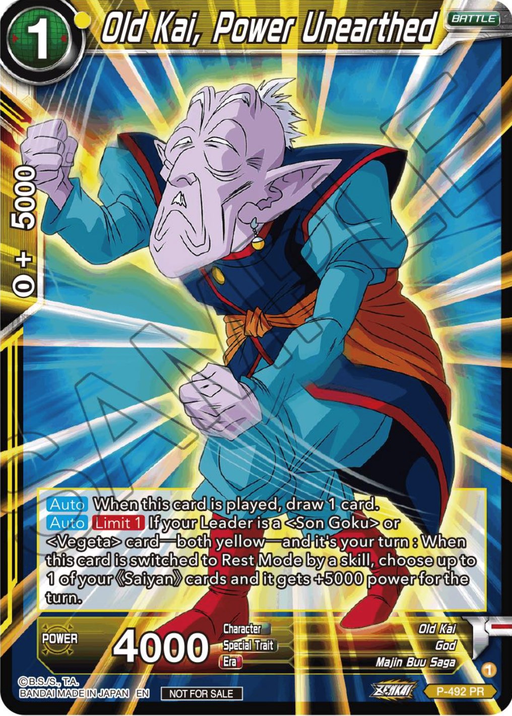 Old Kai, Power Unearthed (Zenkai Series Tournament Pack Vol.3) (P-492) [Tournament Promotion Cards] | Shuffle n Cut Hobbies & Games