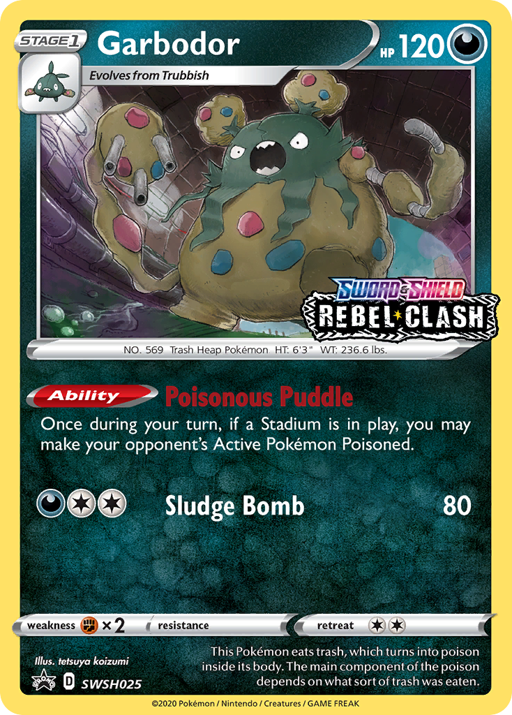 Garbodor (SWSH025) (Prerelease Promo) [Sword & Shield: Black Star Promos] | Shuffle n Cut Hobbies & Games