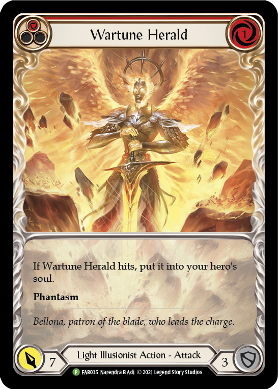 Wartune Herald (Red Extended Art) [FAB035] (Promo)  Rainbow Foil | Shuffle n Cut Hobbies & Games