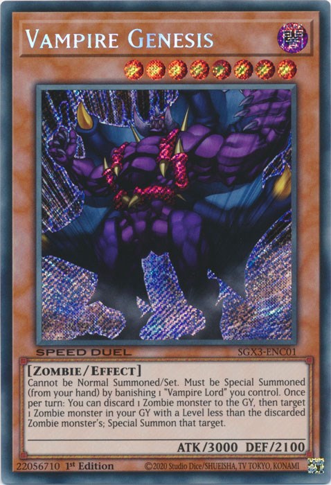 Vampire Genesis [SGX3-ENC01] Secret Rare | Shuffle n Cut Hobbies & Games