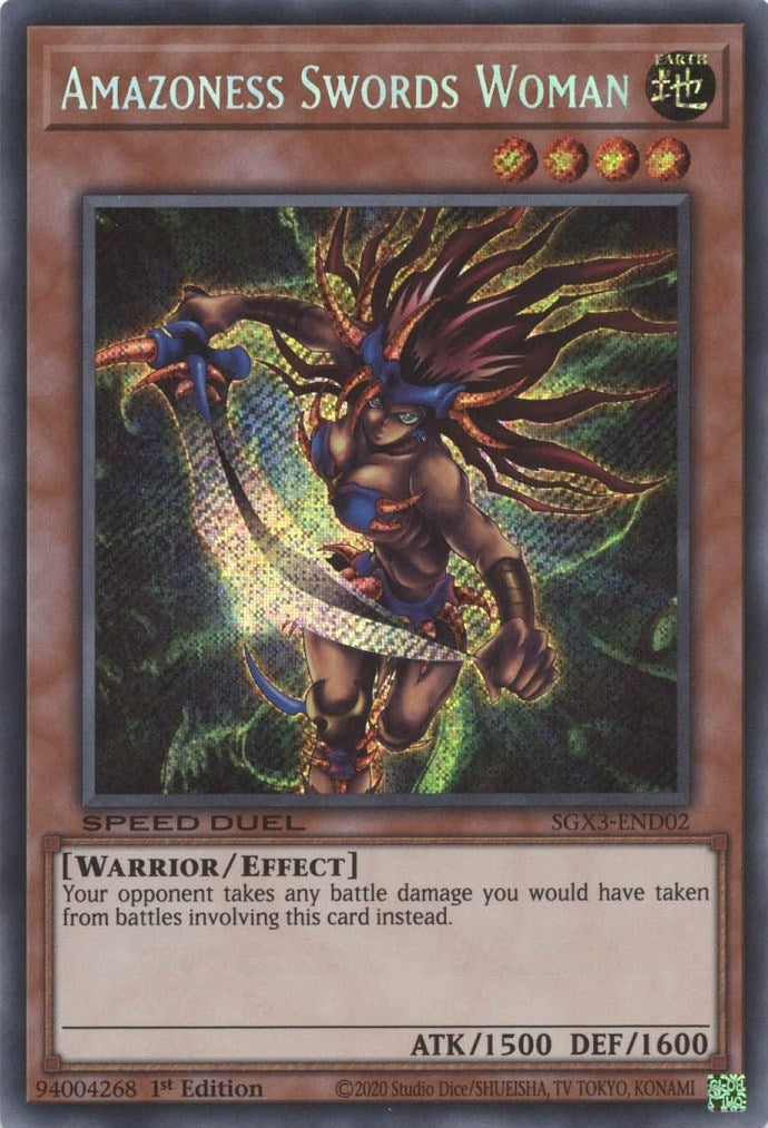 Amazoness Swords Woman [SGX3-END02] Secret Rare | Shuffle n Cut Hobbies & Games