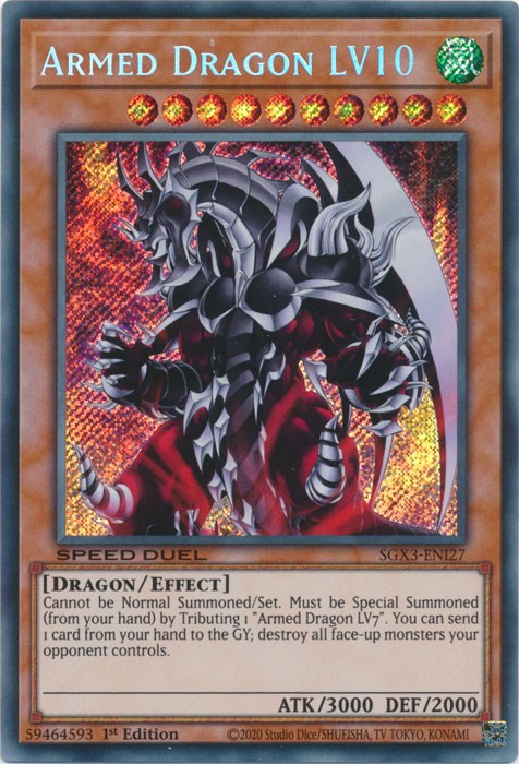 Armed Dragon LV10 [SGX3-ENI27] Secret Rare | Shuffle n Cut Hobbies & Games