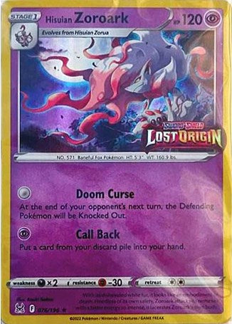 Hisuian Zoroark (076/196) (Lost Origin Stamp) [Sword & Shield: Lost Origin] | Shuffle n Cut Hobbies & Games