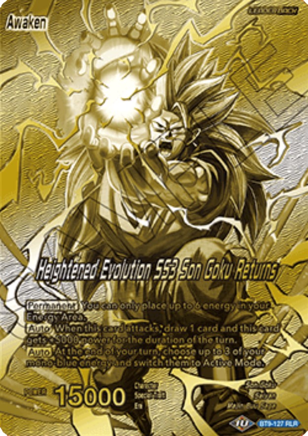 Son Goku // Heightened Evolution SS3 Son Goku Returns (Championship 2023 Golden Card Vol.1) (BT9-127) [Tournament Promotion Cards] | Shuffle n Cut Hobbies & Games