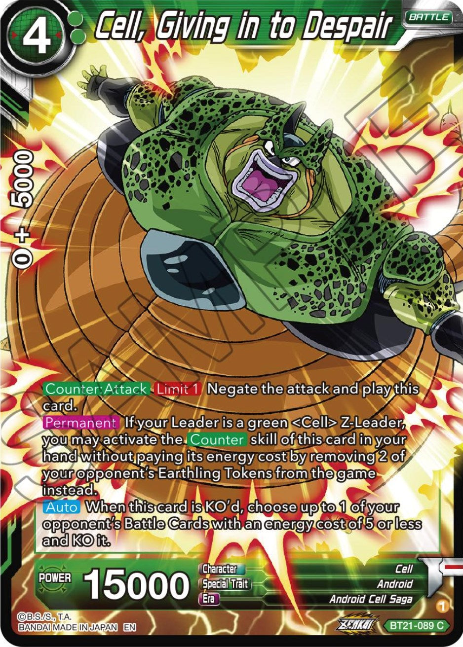 Cell, Giving in to Despair (BT21-089) [Wild Resurgence] | Shuffle n Cut Hobbies & Games