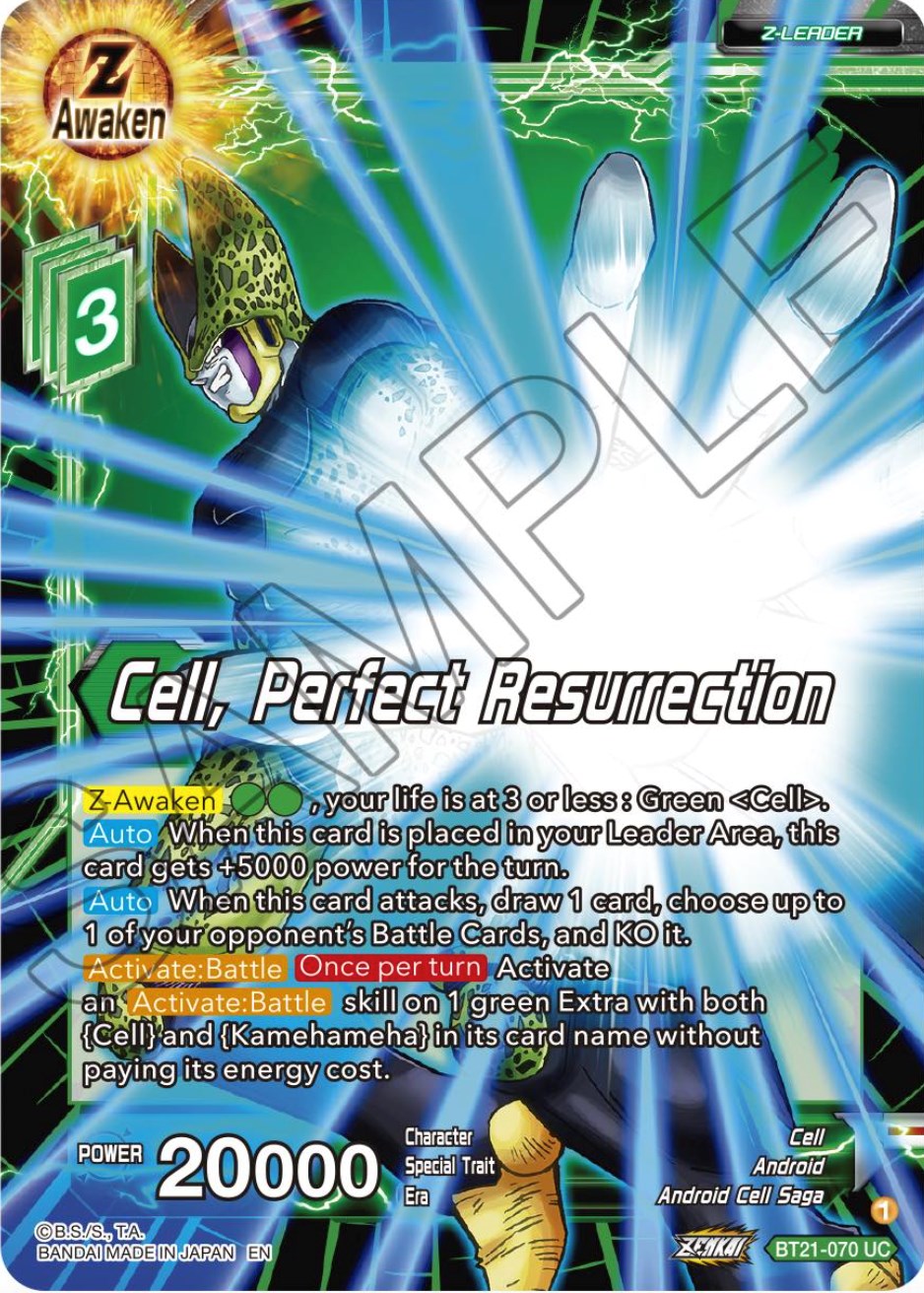 Cell, Perfect Resurrection (BT21-070) [Wild Resurgence] | Shuffle n Cut Hobbies & Games