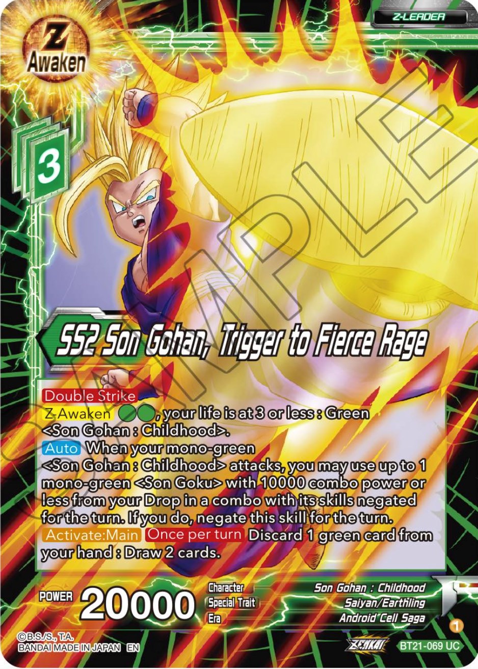 SS2 Son Gohan, Trigger to Fierce Rage (BT21-069) [Wild Resurgence] | Shuffle n Cut Hobbies & Games