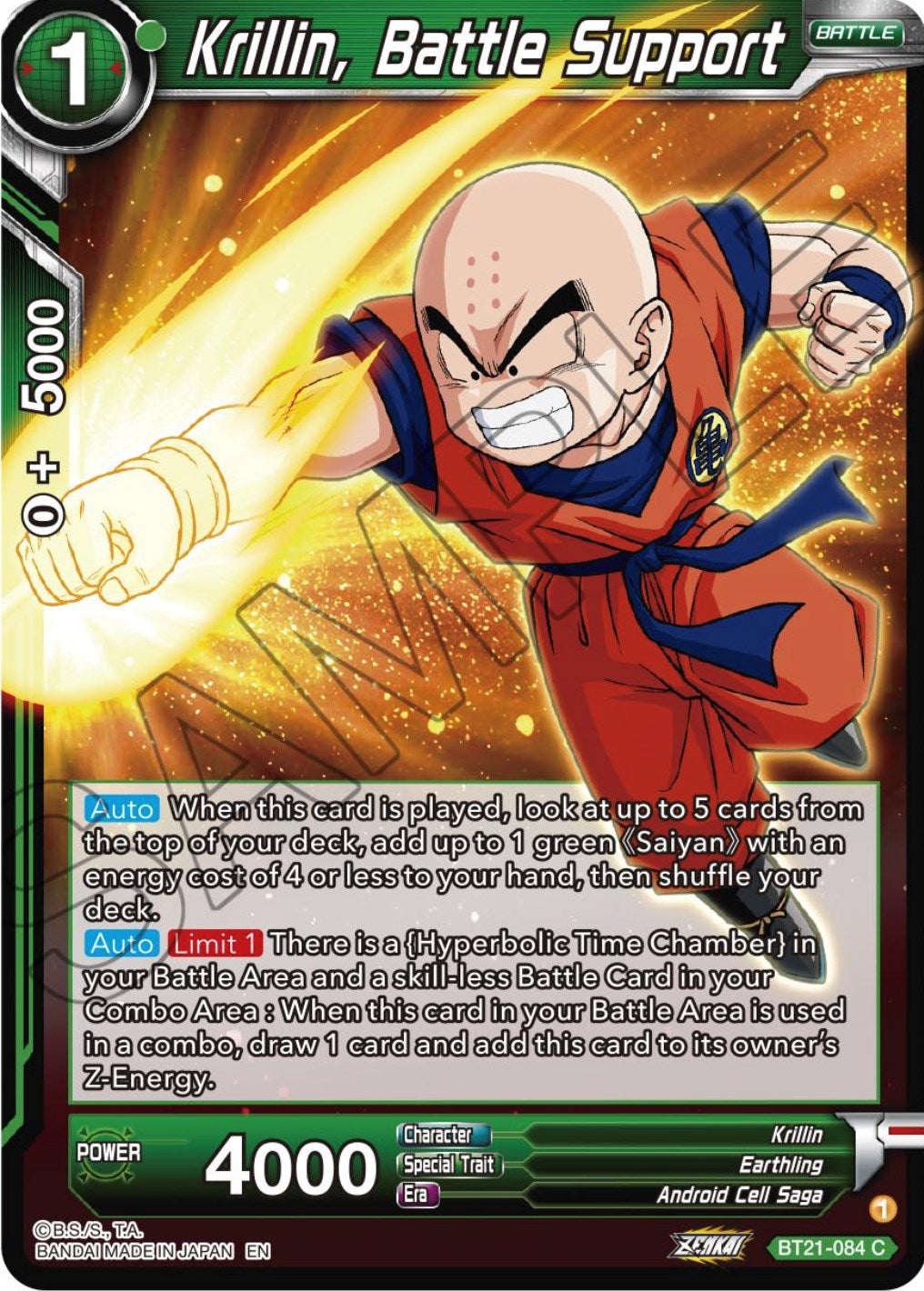 Krillin, Battle Support (BT21-084) [Wild Resurgence] | Shuffle n Cut Hobbies & Games