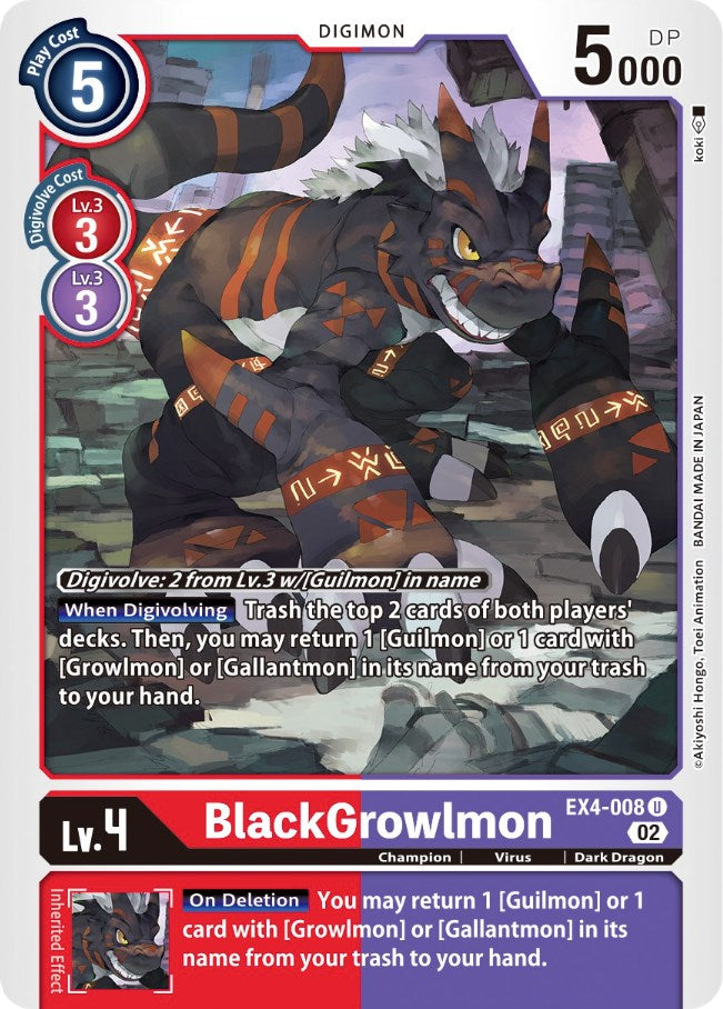 BlackGrowlmon [EX4-008] [Alternative Being Booster] | Shuffle n Cut Hobbies & Games