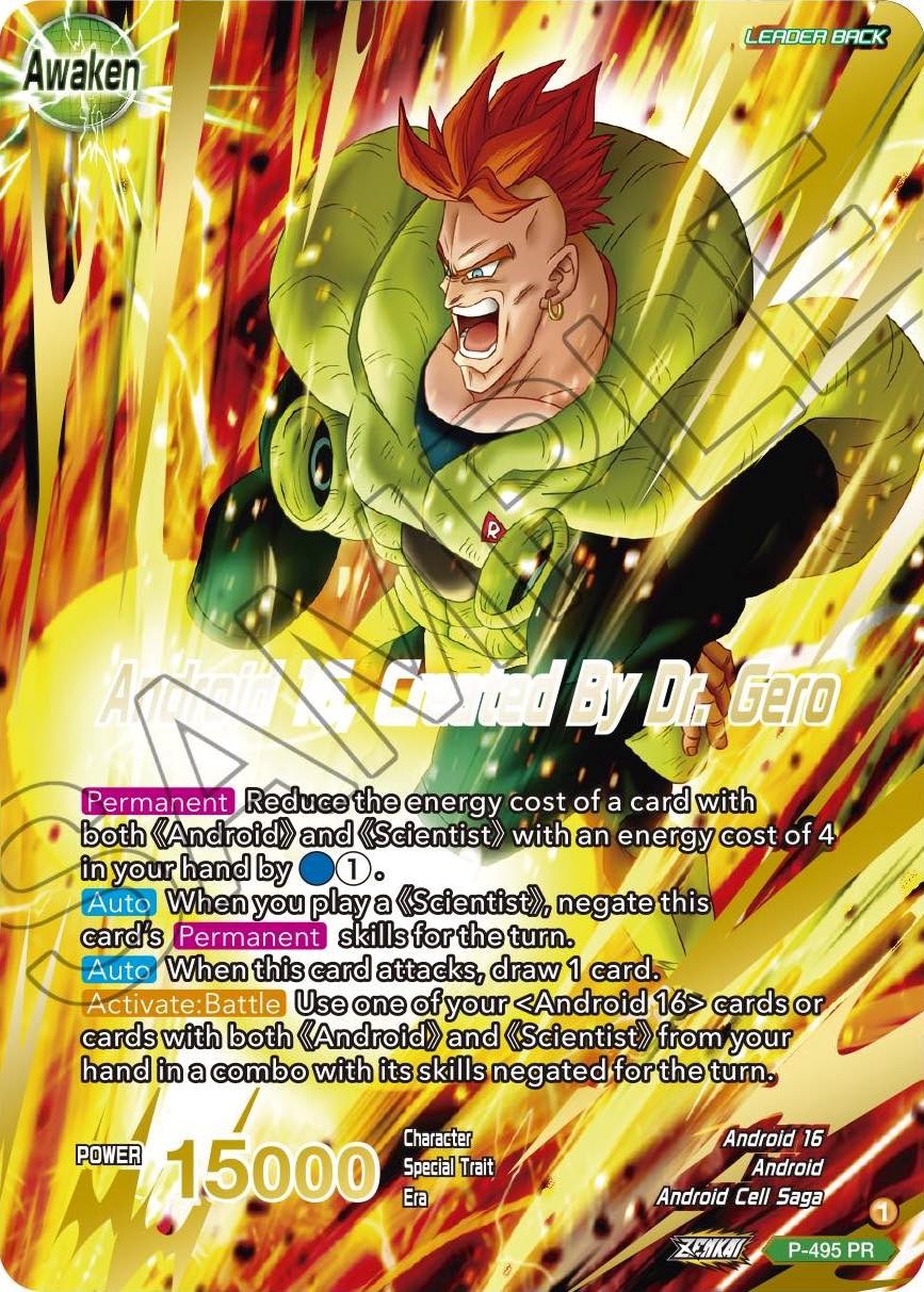 Android 16 // Android 16, Created By Dr. Gero (Gold Stamped) (P-495) [Promotion Cards] | Shuffle n Cut Hobbies & Games