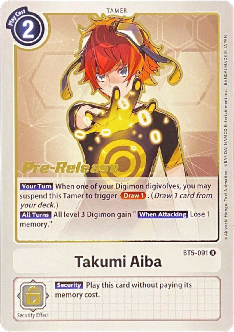 Takumi Aiba [BT5-091] [Battle of Omni Pre-Release Promos] | Shuffle n Cut Hobbies & Games