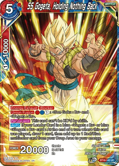 SS Gogeta, Holding Nothing Back (BT16-142) [Realm of the Gods] | Shuffle n Cut Hobbies & Games