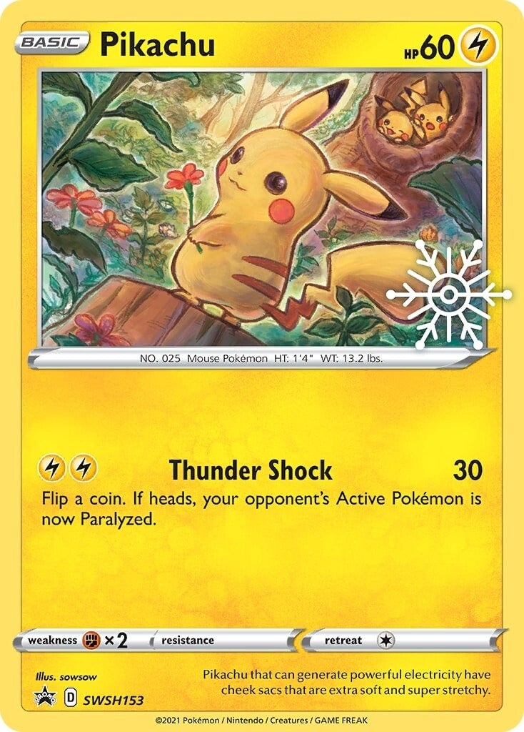 Pikachu (SWSH153) (Holiday Calendar) [Sword & Shield: Black Star Promos] | Shuffle n Cut Hobbies & Games