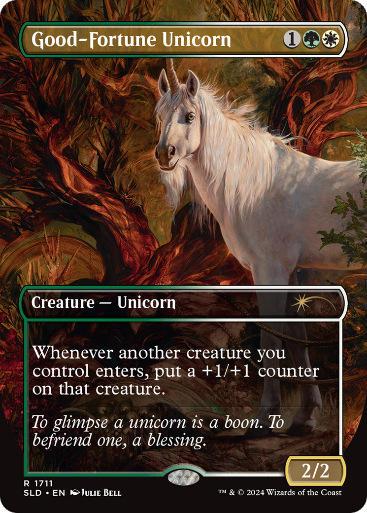 Good-Fortune Unicorn (Rainbow Foil) [Secret Lair Drop Series] | Shuffle n Cut Hobbies & Games