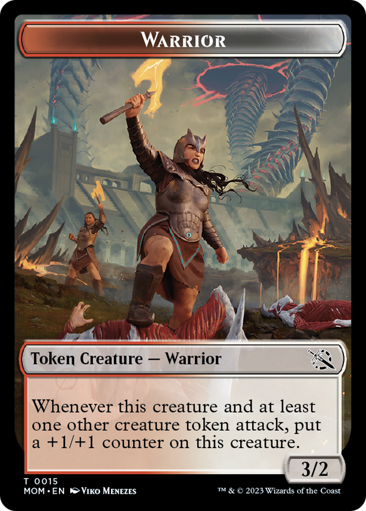 Warrior // Zombie Double-Sided Token [March of the Machine Tokens] | Shuffle n Cut Hobbies & Games