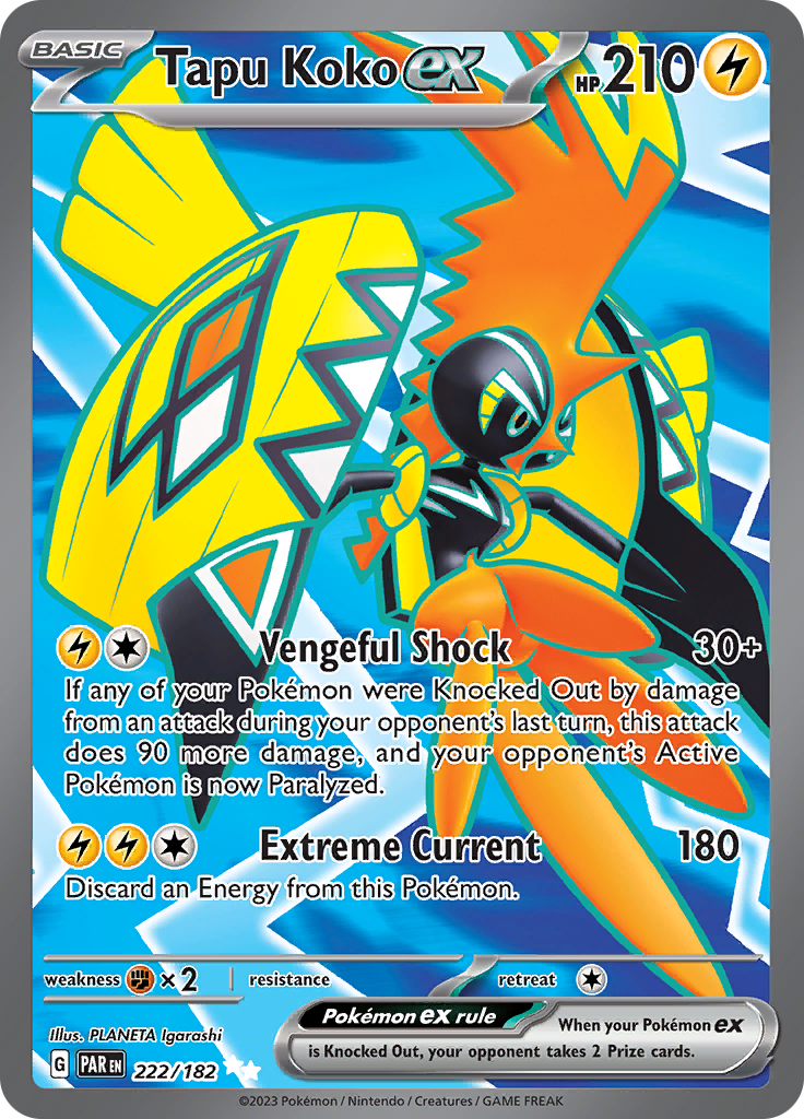 Tapu Koko ex (222/182) [Scarlet & Violet: Paradox Rift] | Shuffle n Cut Hobbies & Games