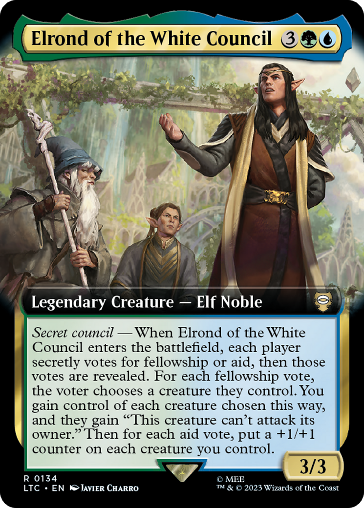 Elrond of the White Council (Extended Art) [The Lord of the Rings: Tales of Middle-Earth Commander] | Shuffle n Cut Hobbies & Games