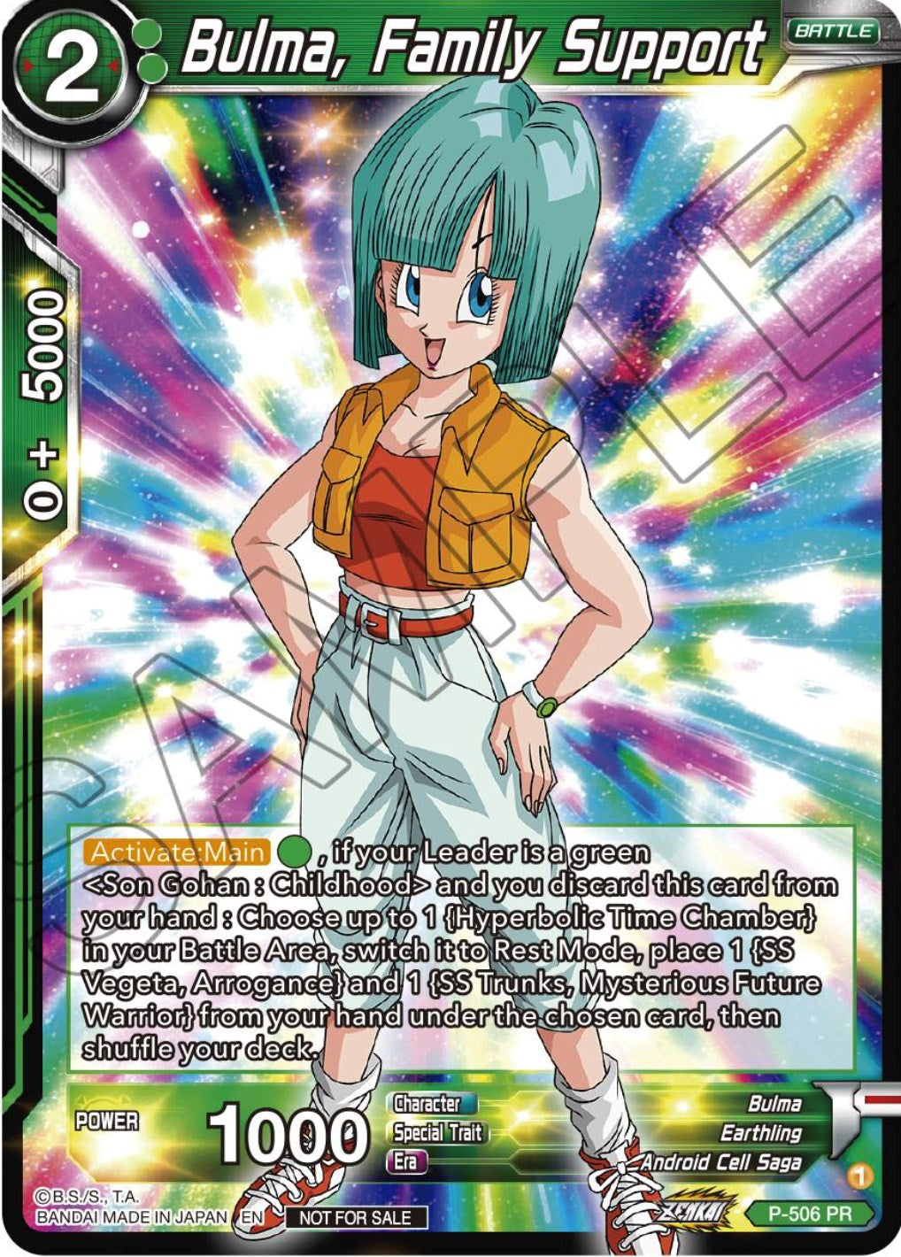 Bulma, Family Support (Zenkai Series Tournament Pack Vol.4) (P-506) [Tournament Promotion Cards] | Shuffle n Cut Hobbies & Games